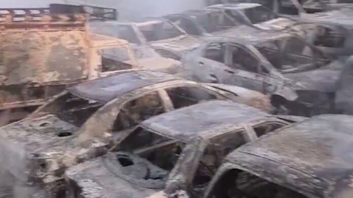 video:-over-300-vehicles-charred-in-fire-at-delhi-police-malkhana